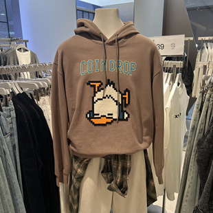 UR国内代购2025冬季男装时尚趣味休闲萌宠连帽抽绳卫衣UUV450065
