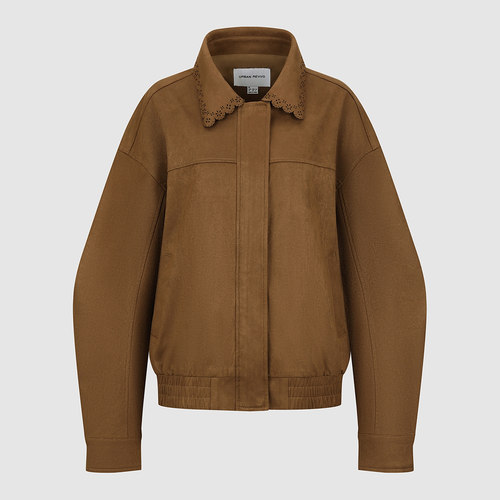 UR国内代购2025冬季女装琥珀流光风都市镂空松紧腰外套UYU160004