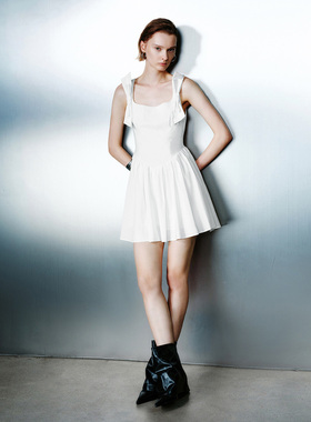 UR国内代购2025夏季女装法式芭蕾风蝴蝶结无袖连衣裙UYU750003