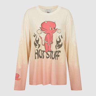 UR国内代购2026春季女装百搭时尚灵动可爱渐变印花T恤UYV460076