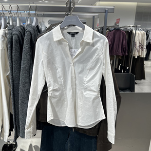 UR国内代购2026春季女装气质简约翻领褶皱收腰开襟衬衫UWM260007