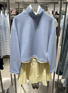 UR国内代购2025春季女装百搭简约时尚休闲假两件卫衣UIU450005