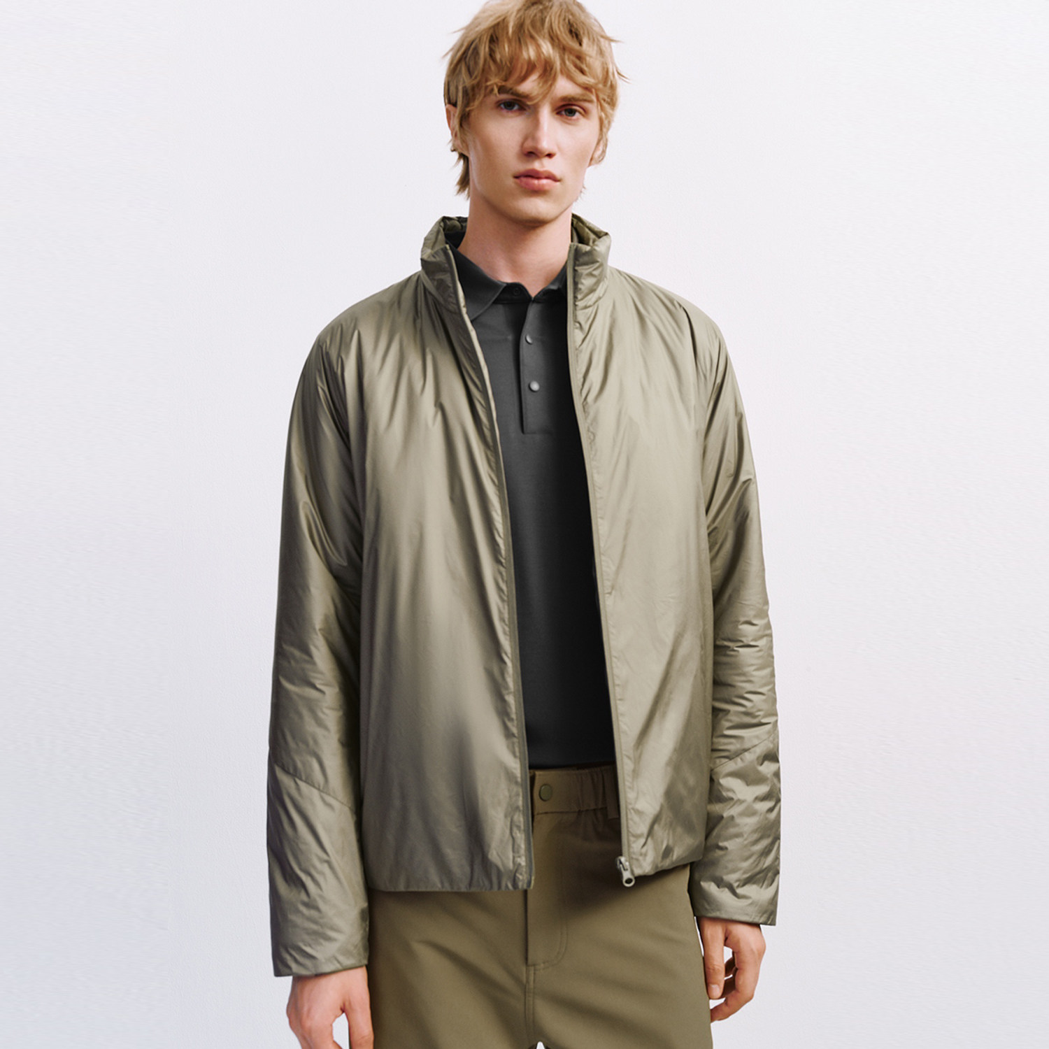 UR国内代购2025冬季男装流光风休闲机能立领拉链棉服UMT150007