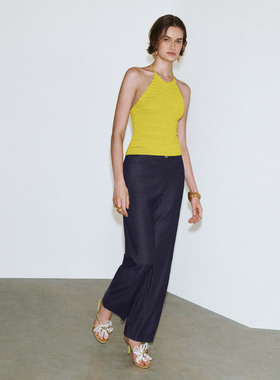 UR国内代购2025夏季女装时尚百搭复古休闲纽扣牛仔长裤UWM850141