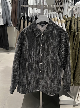 UR国内代购2025冬季男装复古设计感撞色条纹夹克外套UMF150108