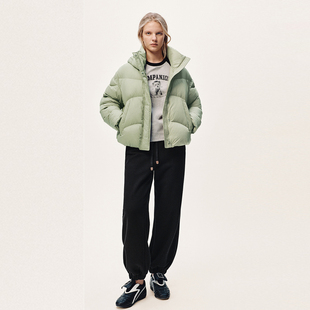 UR国内代购2025冬季女装休闲简约立领连帽绗缝羽绒外套UYY150059