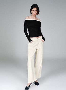 UR国内代购2026春季女装气质简约日常通勤弯刀休闲长裤UWM860076