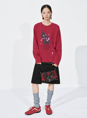 UR国内代购2026春季女装潮流趣味葫芦印花棉质长袖T恤UYV460014