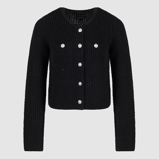 针织开衫 UR国内代购 气质肌理亮片亮丝短款 女装 UWM960004 2025冬季