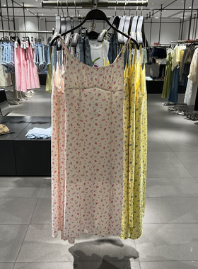 UR国内代购2025夏季女装气质氛围感碎花修身吊带连衣裙UYY750106