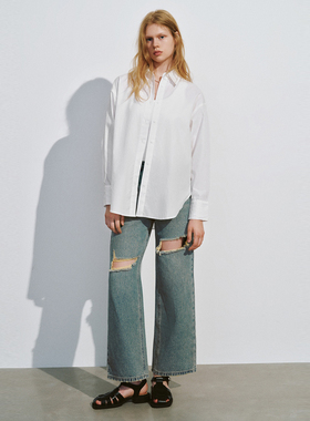 UR国内代购20251夏季女装时尚气质轻通勤白色开襟衬衫UYY250053