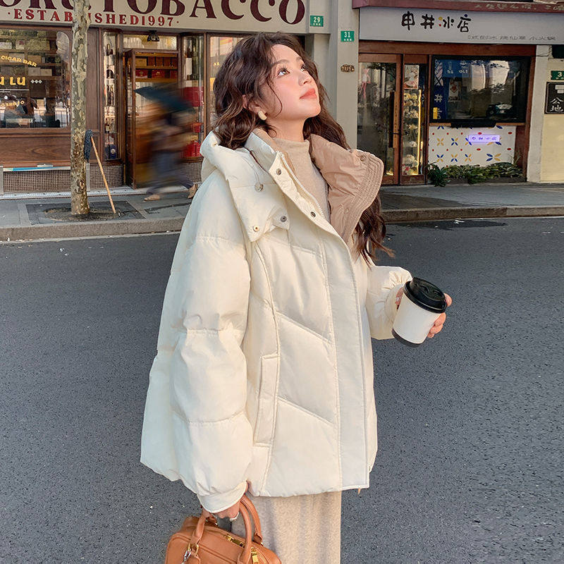 反季羽绒棉服女短款2025冬季新款韩版宽松棉袄小个子棉衣加厚外套