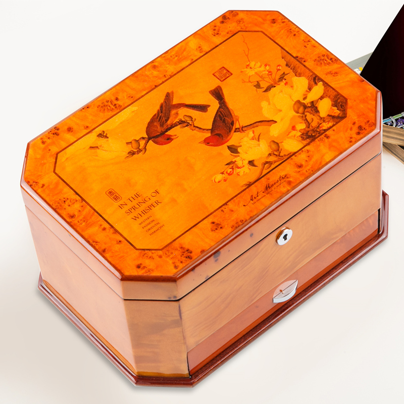 夭桃艺术大师钢琴漆节日首饰盒