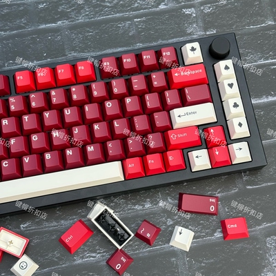 GMK Jamón火腿键帽大叶二色樱桃原厂高度163键适wooting机械键帽