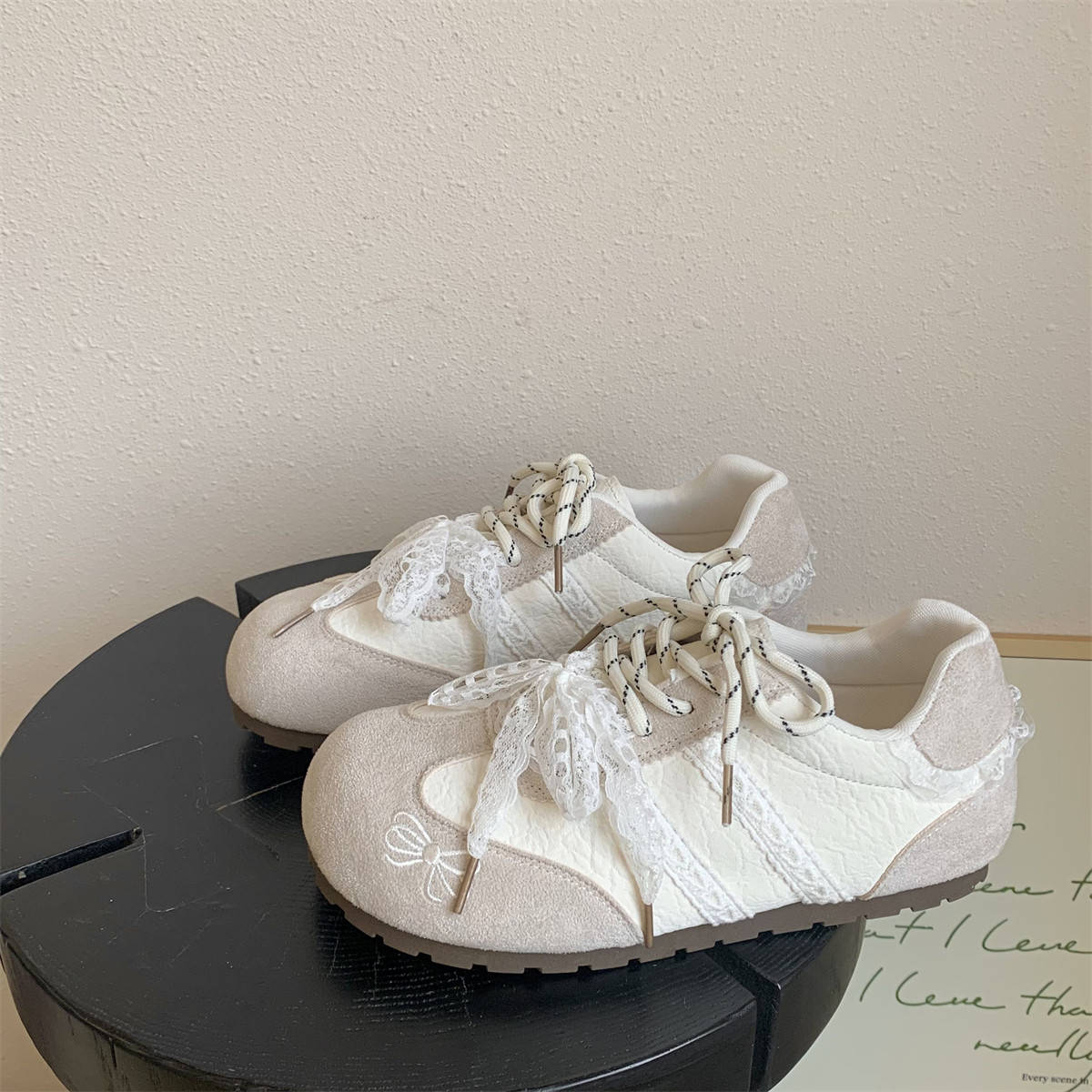 少女风芭蕾蝴蝶结德训鞋女2026春季新款百搭休闲运动平底阿甘板鞋,女鞋,德训鞋,淘宝优惠券,粉丝福利购,淘宝优惠卷