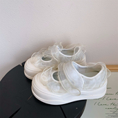 飘逸仙气魔术贴小众休闲百搭板鞋 厚底增高6CM小白鞋 2025春夏新款