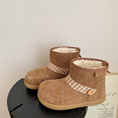 加绒保暖舒适柔软休闲雪地靴星星可爱设计棉鞋 2025新款 冬季 女