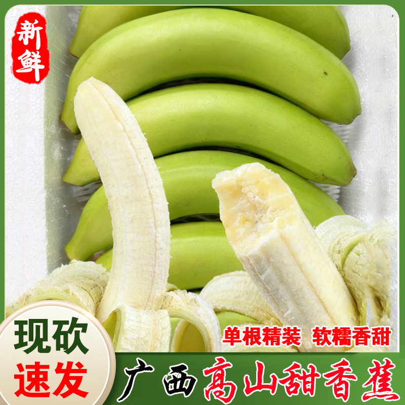 [放软吃]广西高山甜香蕉绿皮香蕉精选单根自然熟软糯香甜新鲜水果