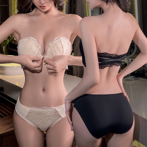 高档无肩带防滑内衣女蕾丝柔软