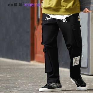 李宁男子StevenHarrington联名系列直筒休闲长裤 AKXR609