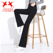 新款 高弹力修身 微喇裤 风姿歌长裤 黑色显瘦 牛仔女高腰大码 2026秋季