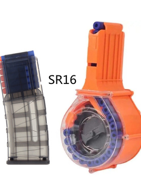 电动软弹精击sr16弹夹鼓slr短弯直LDT416 MK8 F4金属短夹通用弹鼓