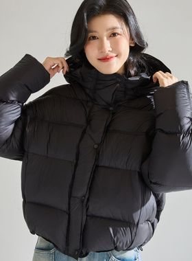 25冬新款波家同款新国标90白鸭绒加厚弯刀袖连帽短款羽绒服22696