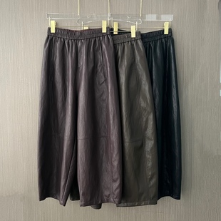 2025秋季 百搭显瘦九分休闲裤 新款 宽松皮裤 松紧腰气球裤 欧货女装