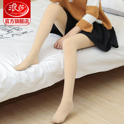 浪莎380D升级版缎面绒中厚连裤袜女 收腹提臀美腿打底袜子春秋款