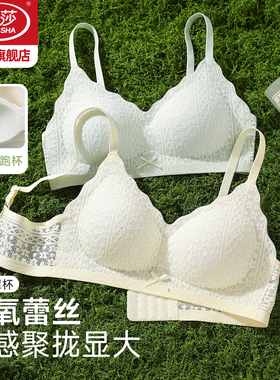 浪莎蕾丝内衣女小胸聚拢显大法式纯欲性感美背防下垂无钢圈文胸KU