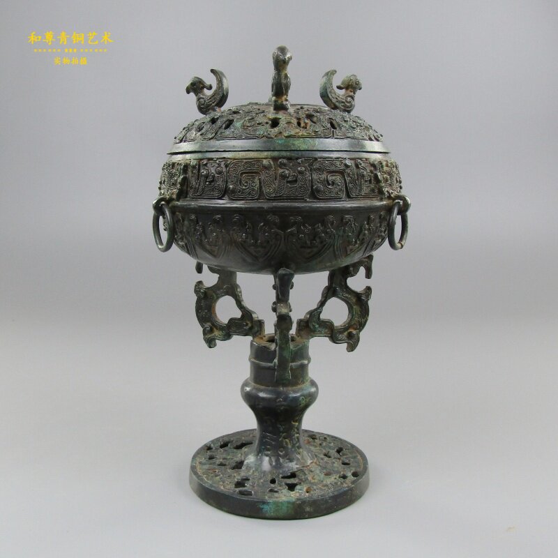 仿古青铜器熏炉摆件家居装饰摆件工艺礼品开业古典装饰大厅书房
