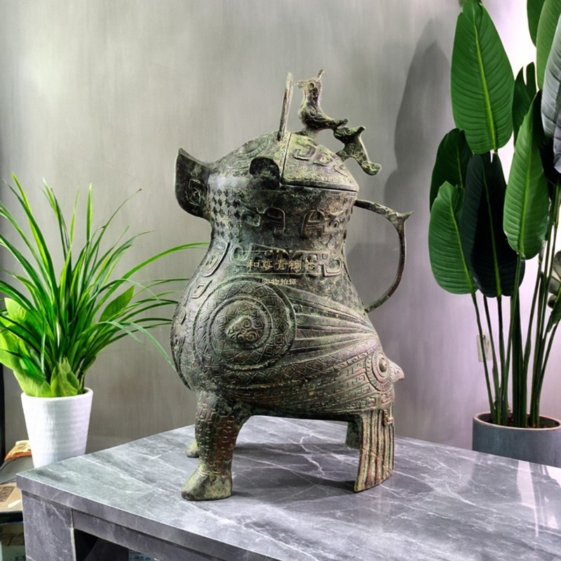 仿古青铜器妇好鹗尊家居摆件工艺礼品别墅办公室装修古典摆设展览