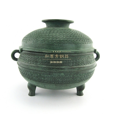 仿古青铜器青铜豆摆件家居登簋鼎爵工艺品装饰公司大堂景区装修