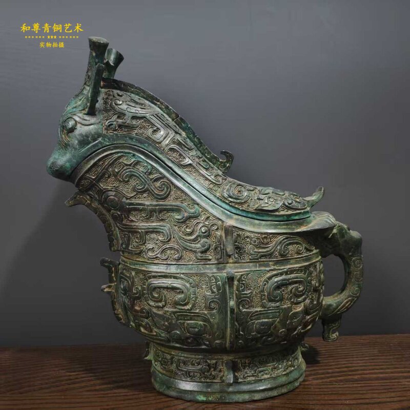 仿古青铜器兽觥博物馆复制家居摆件古典装饰礼品放大厅公司办公室