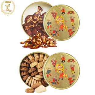 【组合】香港珍妮曲奇聪明小熊饼干可可脆双味小花曲奇饼干礼盒装