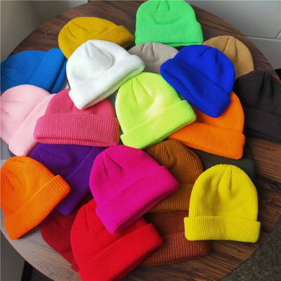 瓜皮帽毛线帽通用韩版秋冬