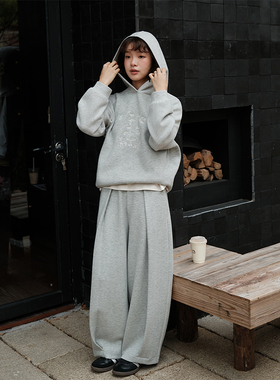 Botanique植物学 复古咖啡馆绵羊毛绣花空气层卫衣裤套装