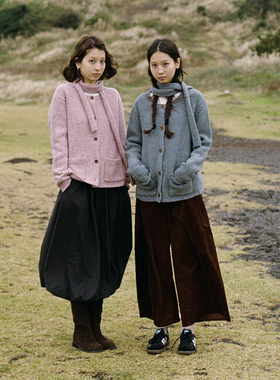 Botanique植物学 重磅upw可溯源羊驼羊毛彩点纱毛衣开衫