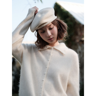 Botanique植物学“奶呼呼”羊绒羊毛拉毛工艺堆堆领毛衣