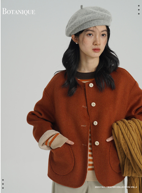 【现货】Botanique植物学“焦糖蜜橘”两面穿100%澳毛双面尼外套