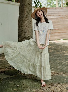 Botanique植物学“悠长假日”复古腰果花印花半裙