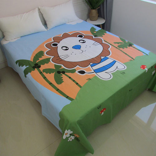 加厚卡通儿童软凉席老粗布床单