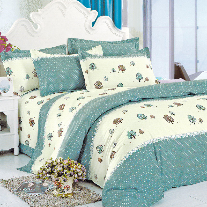 小清新全棉双人床单 200*230cm被套单双人床笠纯棉家纺床品1.8m床