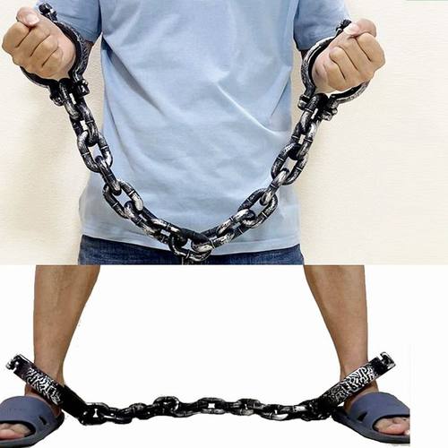 万圣节舞会表演道具塑料手铐脚铐