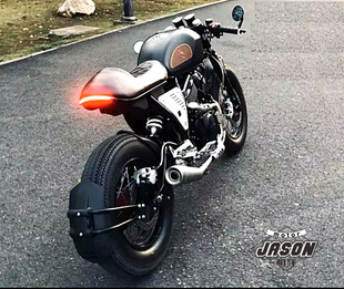 适用龙嘉V咖250专用改装后牌照支架 龙嘉全铁链条罩 尾灯支架灯条