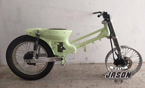 适用幼兽C50/C70碟刹款前叉 CUB110改装前减震 嘉陵CoCo加宽轮毂