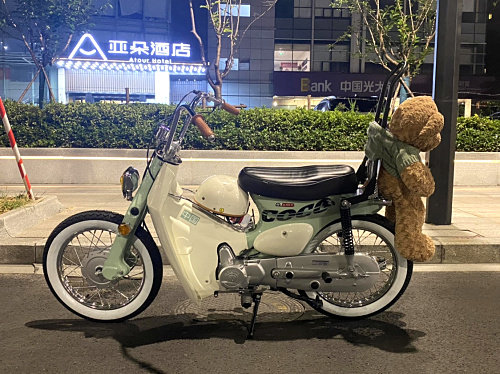 适用嘉陵coco复古改装扶手尾翼 国潮125幼兽改装后靠背弯弓后尖弓