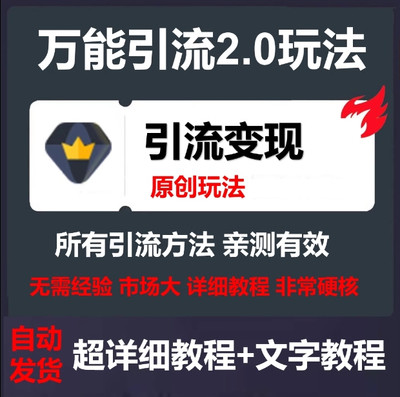 绅白·万能引流2.0，引流变现陪跑，所有引流方法亲测有效