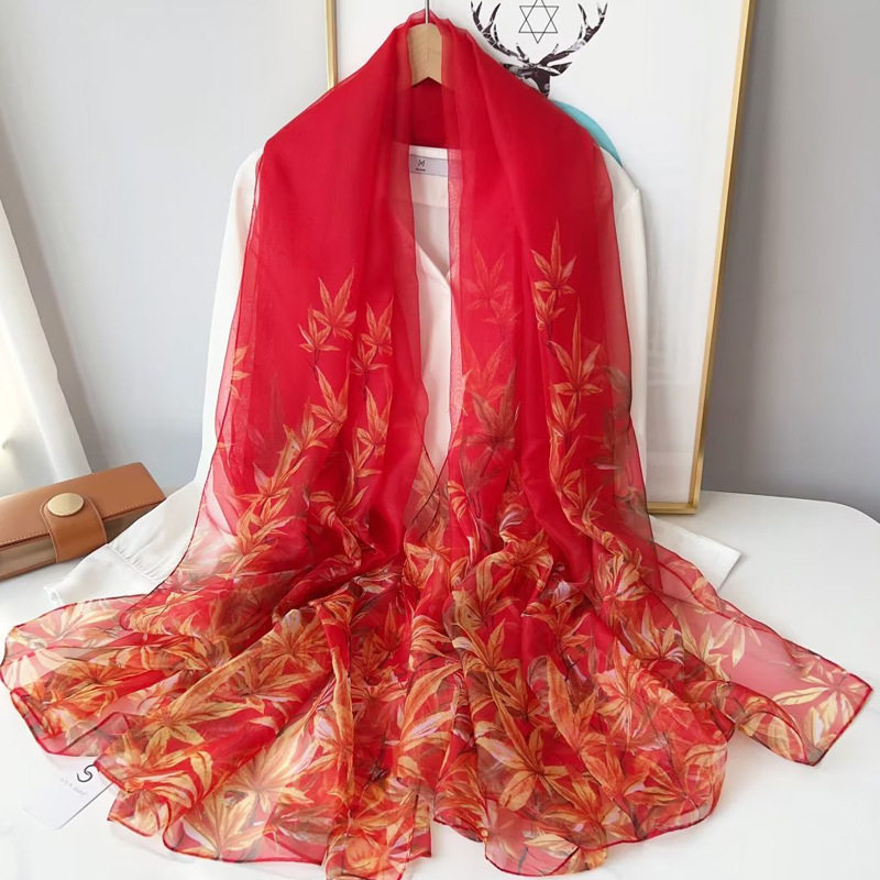 广场舞丝巾时尚百搭防晒披肩夏季薄沙滩巾超大印花围巾女纱巾披肩