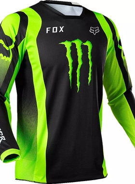 FOX速降服透气速干山地越野骑行服夏摩托车长袖T恤自行车服定制